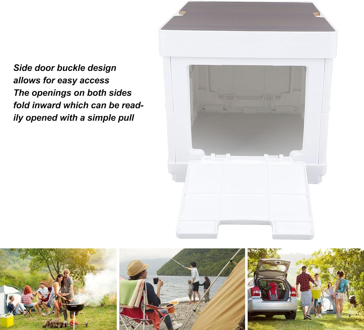 16.7L Large Capacity Foldable Storage Bin, Collapsible Storage Box with Lid, Wardrobe Closet Organizer for Home, PP Material with Anti - Slip Bottom and Side Access