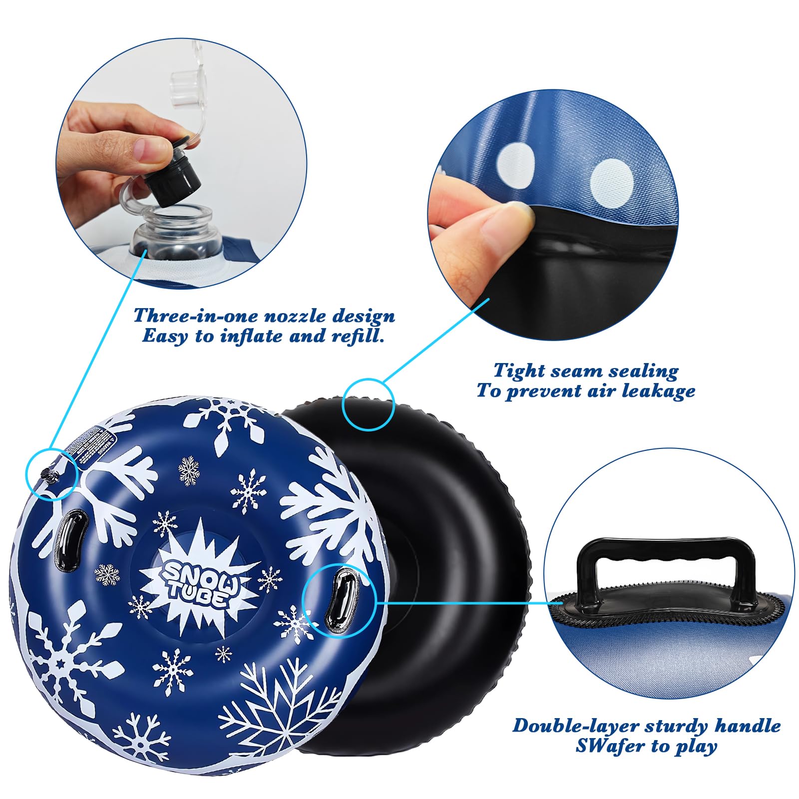 Tubi Da Neve Gonfiabili JOYIN - 2 Slittini Da 86cm Per Bambini E Adulti - Foto 10