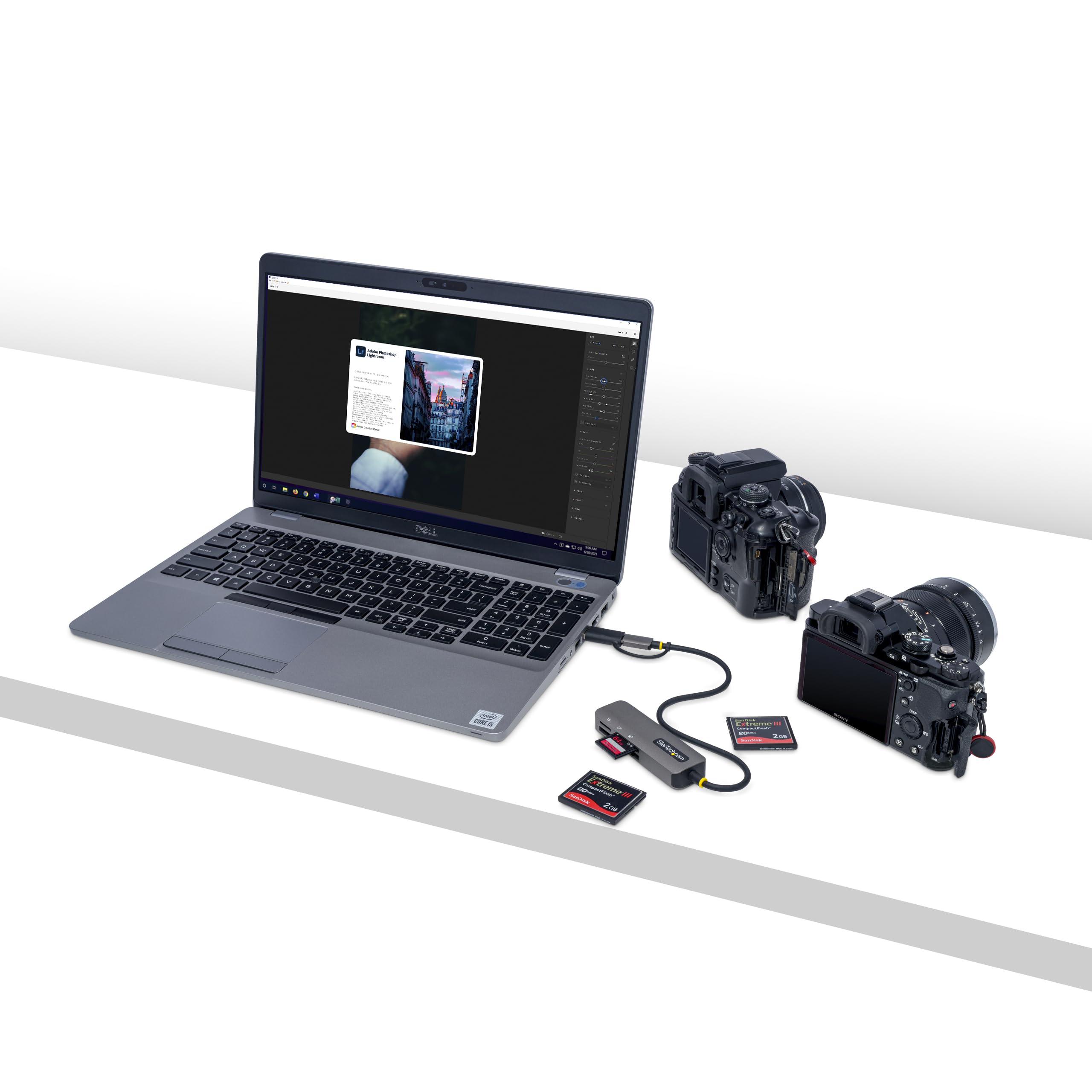 StarTech.com Lettore di schede di memoria multimediale USB 3.0, lettore di schede SD/microSD/CompactFlash esterno USB-C USB-A, FCREADMICRO3V2