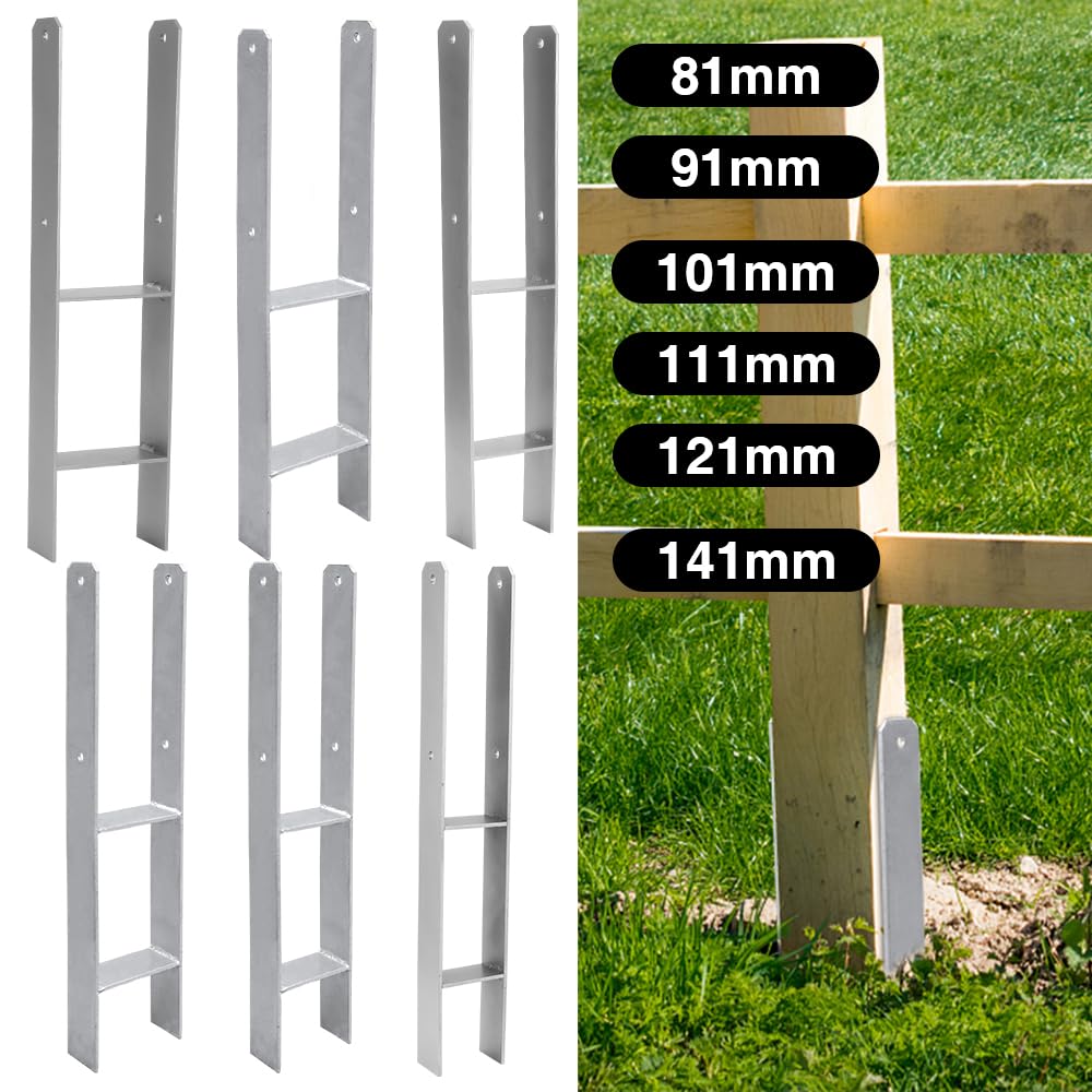 Daromigo H-anker, zware H-paaldragers, stabiele diepte 81 mm, materiaaldikte 4,75 mm, 600 x 60 mm, zilverwit, 6 stuks