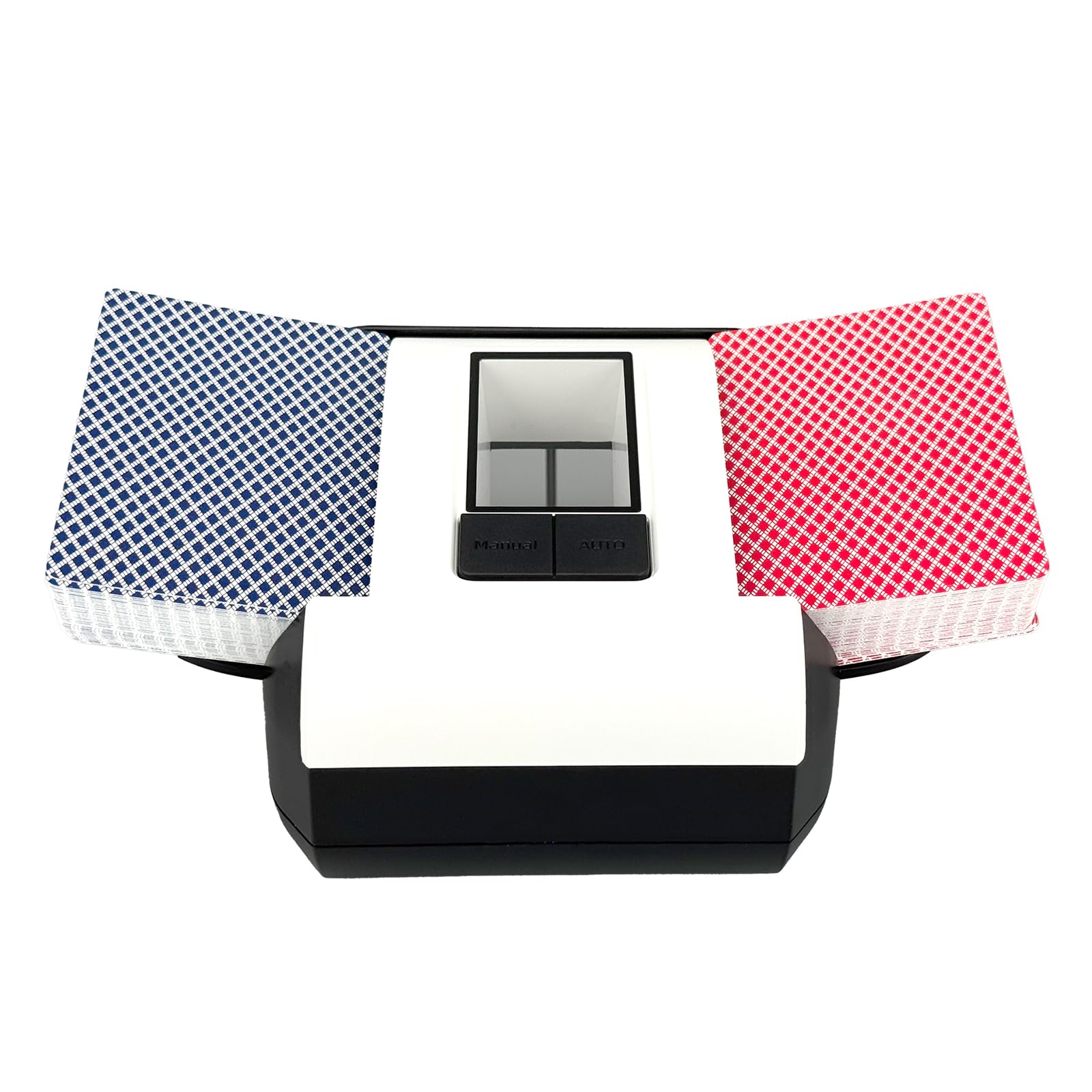 Automatic Card Shuffler,One-Press Auto & Manual Modes,Electric Shuffling for 1-2 Decks,Low Noise,Rechargeable & Portable,Ideal for Poker,UNO,Blackjack,Skip Bo,Phase 10,Crazy 8 (Black)