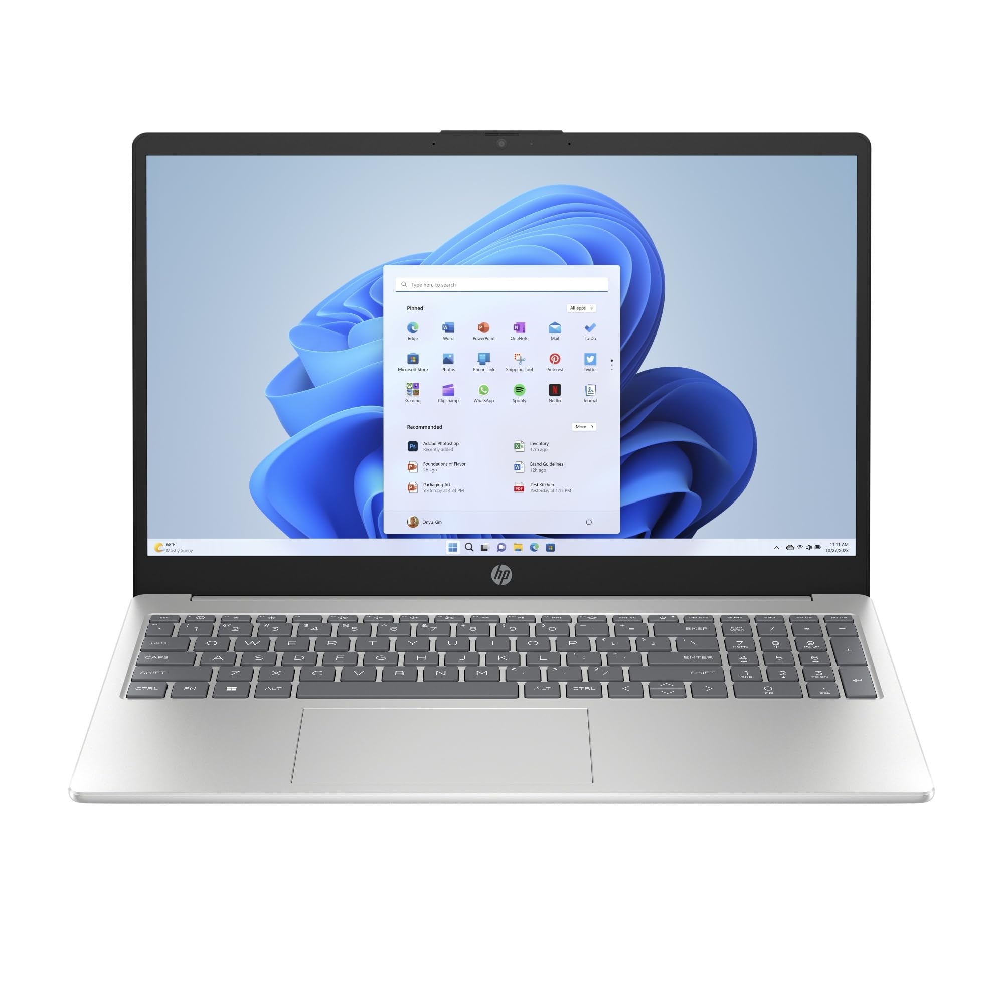 HP Laptop 15-fc0020sl, Notebook, AMD Ryzen 3 7320U, 8GB RAM, 256GB SSD, AMD Radeon Graphics, Display 15.6" FHD Antiriflesso Ultraslim SVA 250 nits, 720P TNR Privacy Cam, Windows 11, Argento