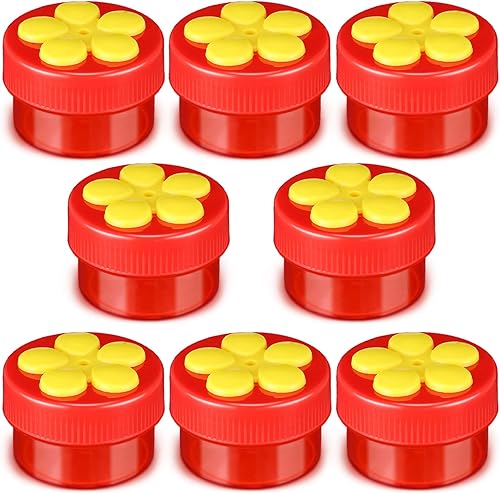 8 paquetes de comederos de mano para colibríes, comedero de colibríes con perca de plástico con flor de dedo, mini herramientas de alimentación