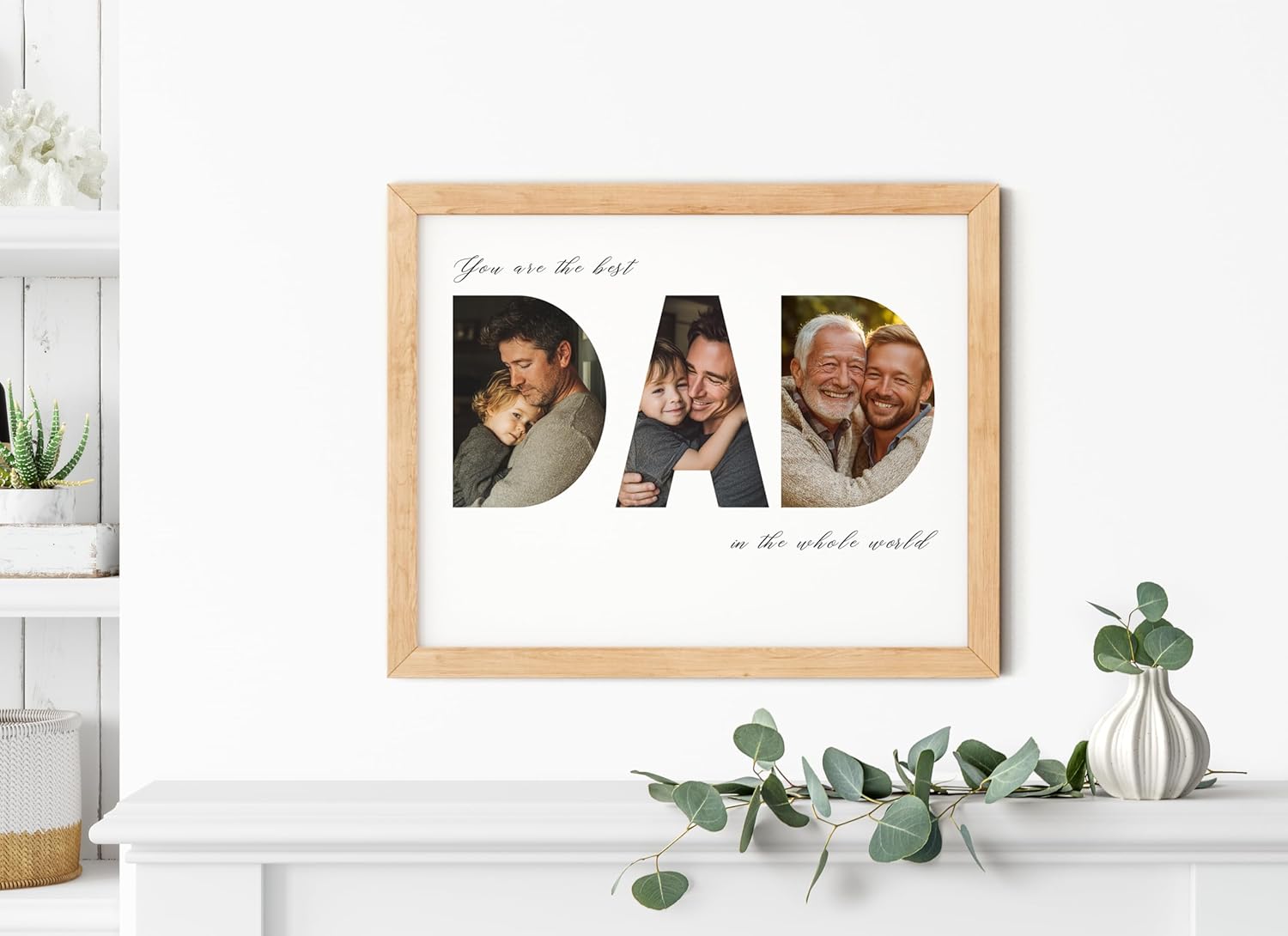 TwoDays Father's Day DIY Picture Frame Gift for Dad - Photo Craft for Husband/Grandpa, Birthday/Christmas Gift from Daughter/Son/Wife/Kids, First New Dad Wall Decor (Wood, 11" × 14") - Image 7