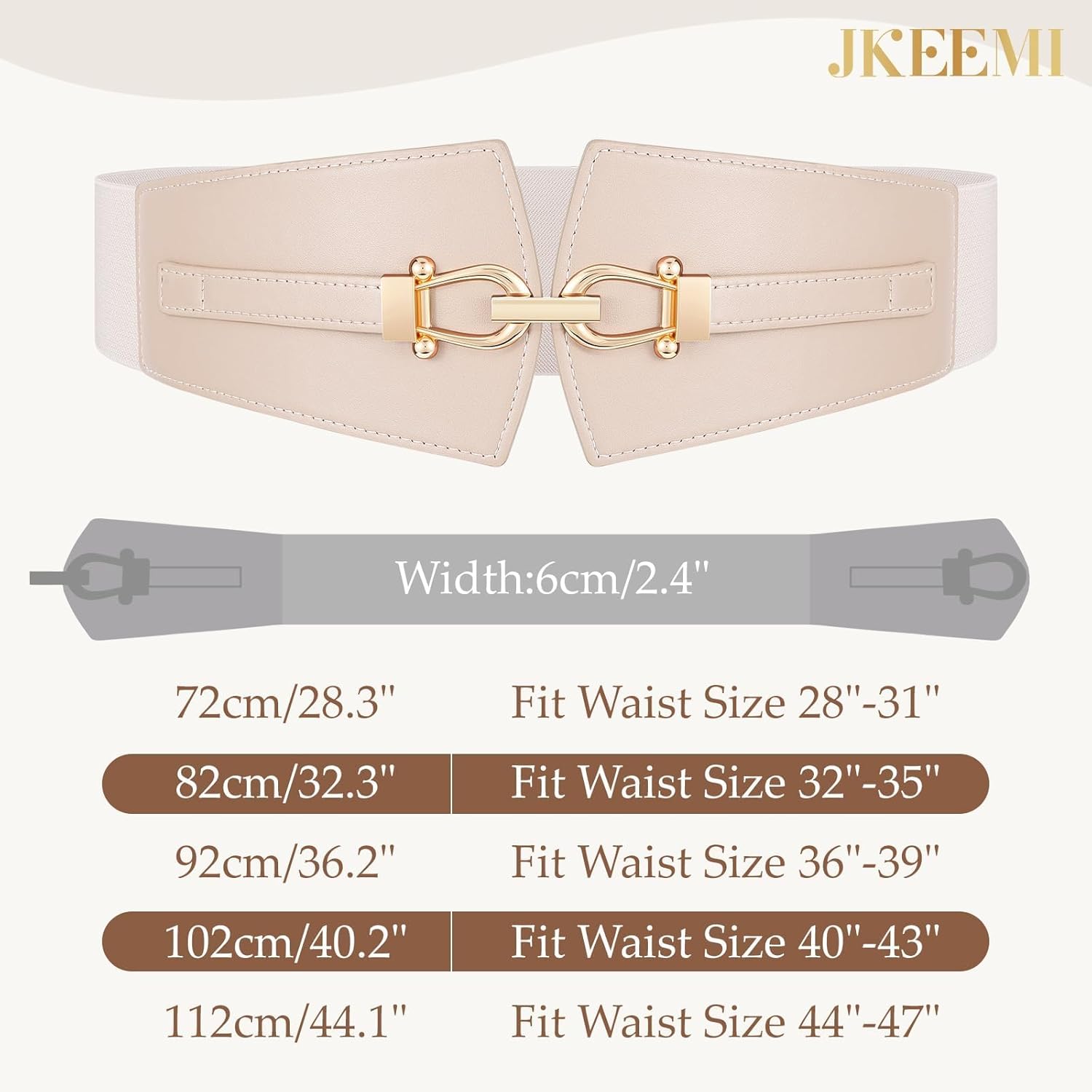 Wide Elastic Belts for Women Stretch Belt Gold Buckle Stretchy Waist Belts for Dresses Coats - Image 6