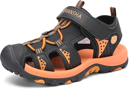 Mishansha Sandalias de Verano para Niños con Puntera Cerrada Resistentes y Cómodas para Actividades Al Aire Libre,25-38