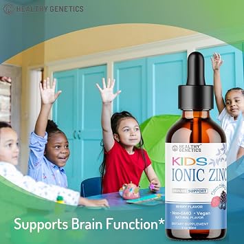 Ionic Liquid Zinc Drops for Kids & Toddlers | 30 Day Supply | Zinc Sulfate | Immunity, Mood, Brain Thyroid | 2 Oz