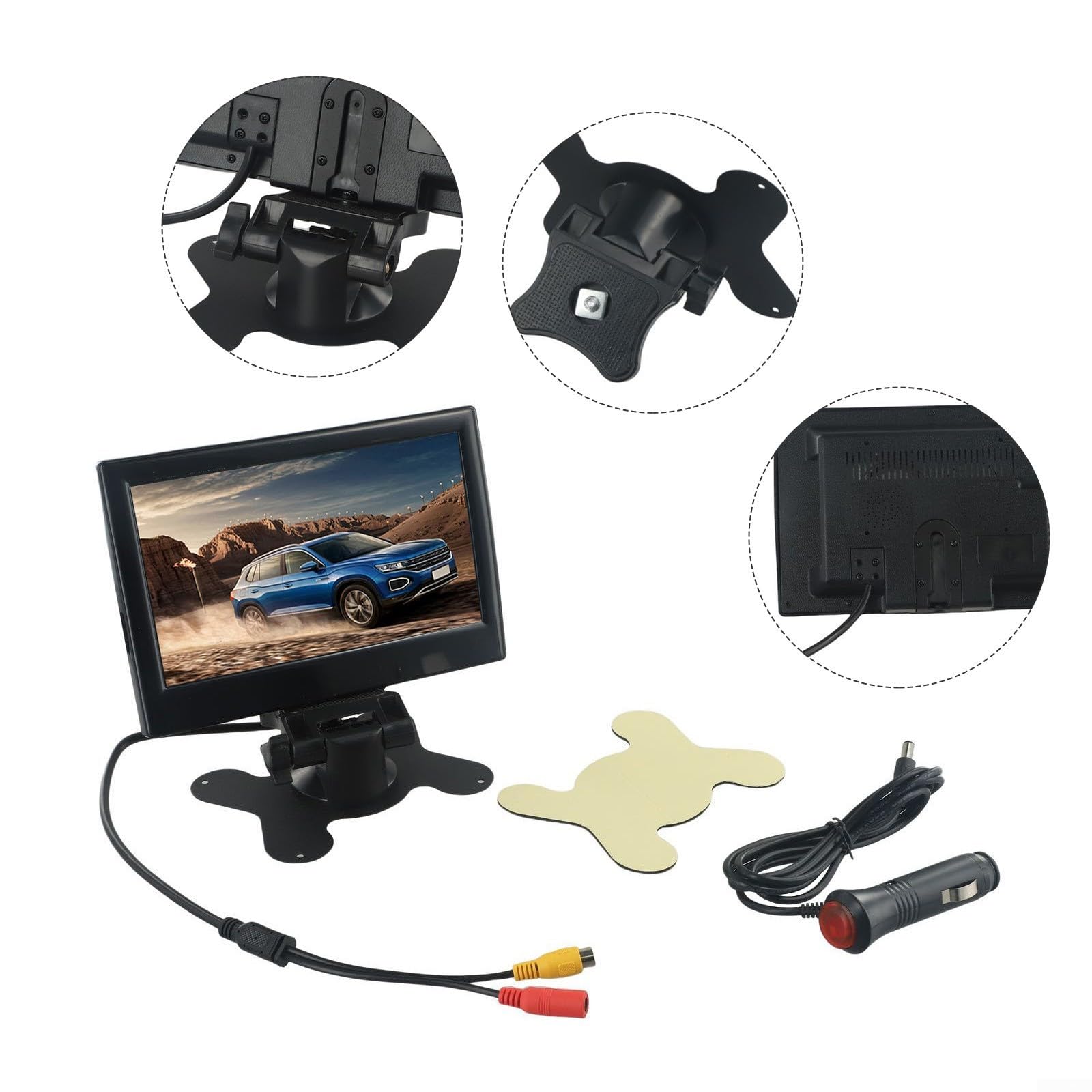 Eawfgtuw Écran d'affichage de 7 pouces pour voiture - Système de caméra de recul - Écran de recul pour véhicule utilitaire - Pour camion et tracteur