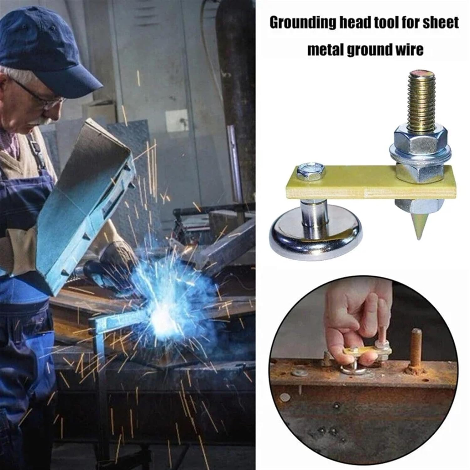 1PCS Welding Magnet Head Magnetic Welding Fix Ground Clamp Strong Magnetic Welding Support for Electric Ground Tools