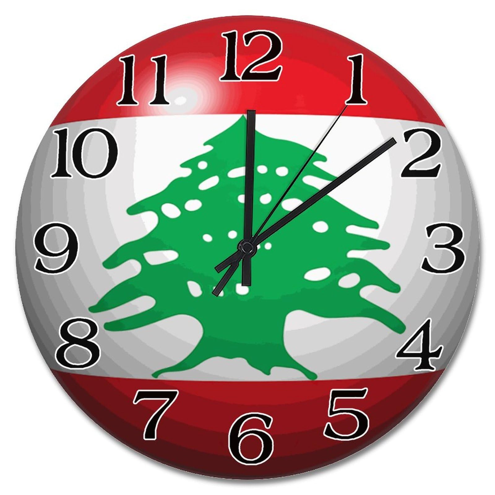 Drapeau du Liban horloge murale décorative pour salon et voyage