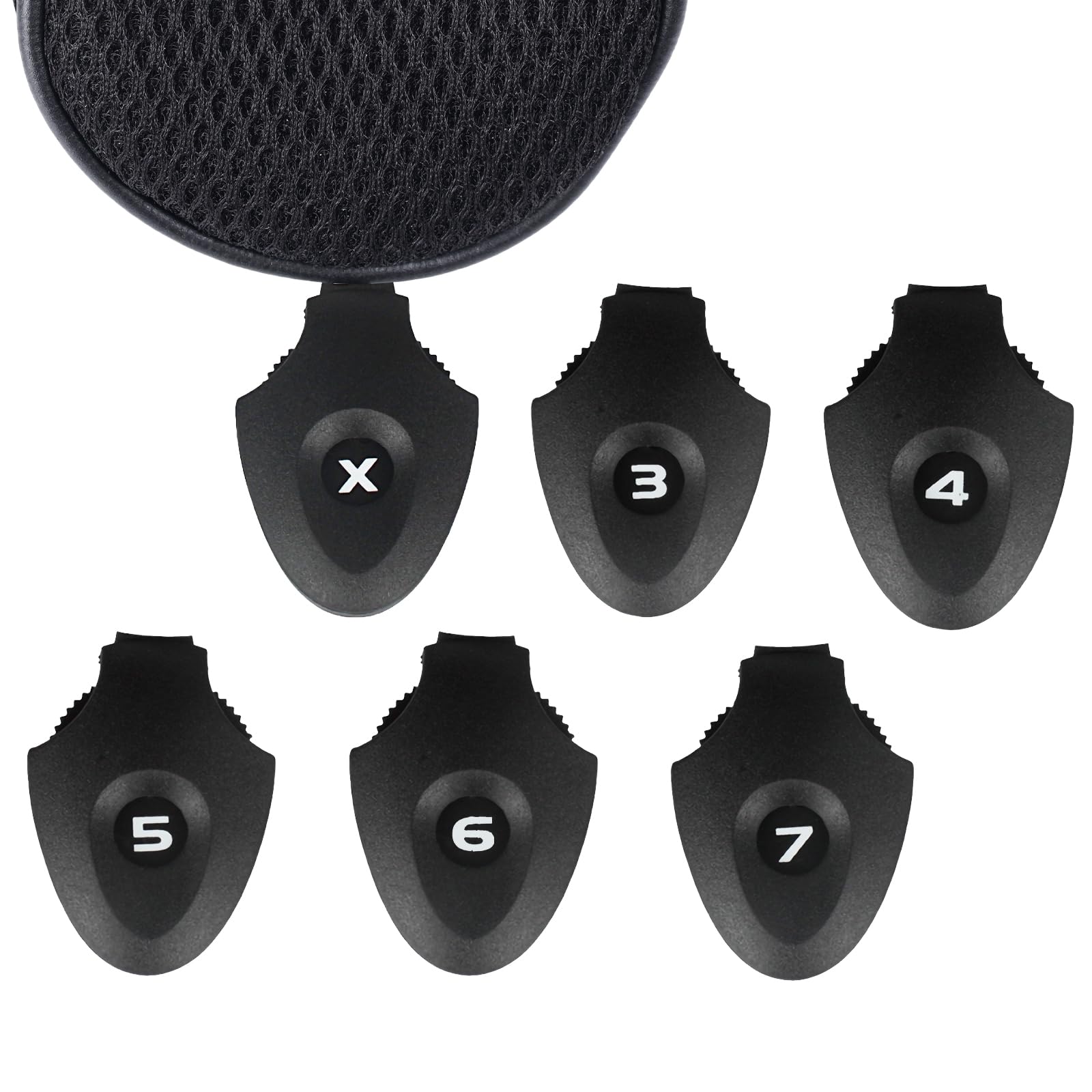 Andux 2 Pack Cuello Largo Cabeza de Palo de Golf híbridos Fundas Intercambiables nº Etiqueta CTMT-01, Negro