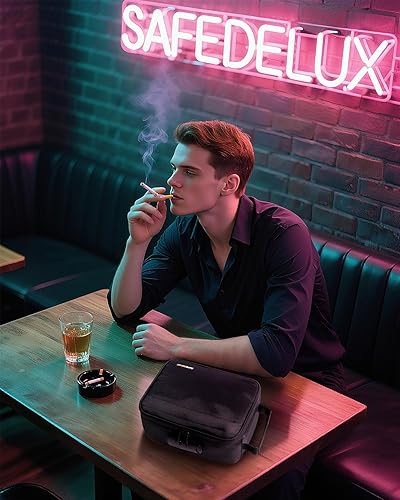 Miniatura 6 de Bolsa a prueba de olores con cerradura de combinación, contenedor grande a prueba de olores con forro de carbón activado y divisores, organizador de