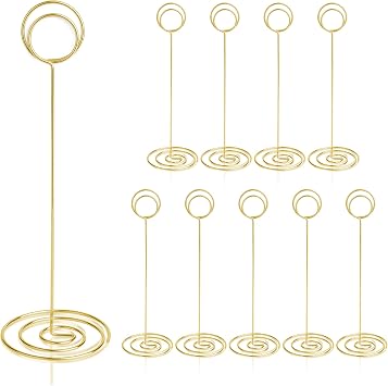 Table Number Holders 10Pcs - 8.75 inch Place Card Holder Tall Table Number Stands for Wedding Party Graduation Reception Restaurant Home Centerpiece Decorations Office Memo Gold