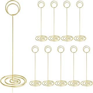 Table Number Holders 10Pcs - 8.75 inch Place Card Holder Tall Table Number Stands for Wedding Party Graduation Reception Restaurant Home Centerpiece Decorations Office Memo (Gold)