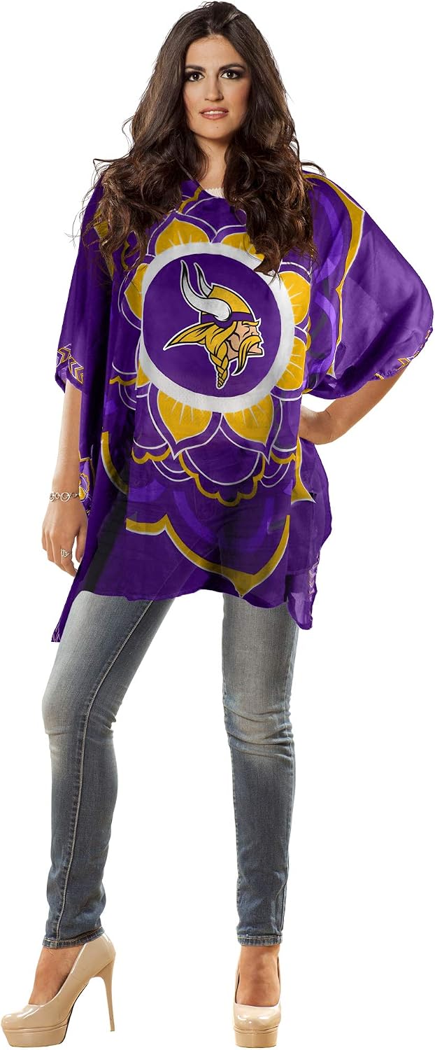 Littlearth NFL Minnesota Vikings Caftan Flower, Team Color, 32" x 42"