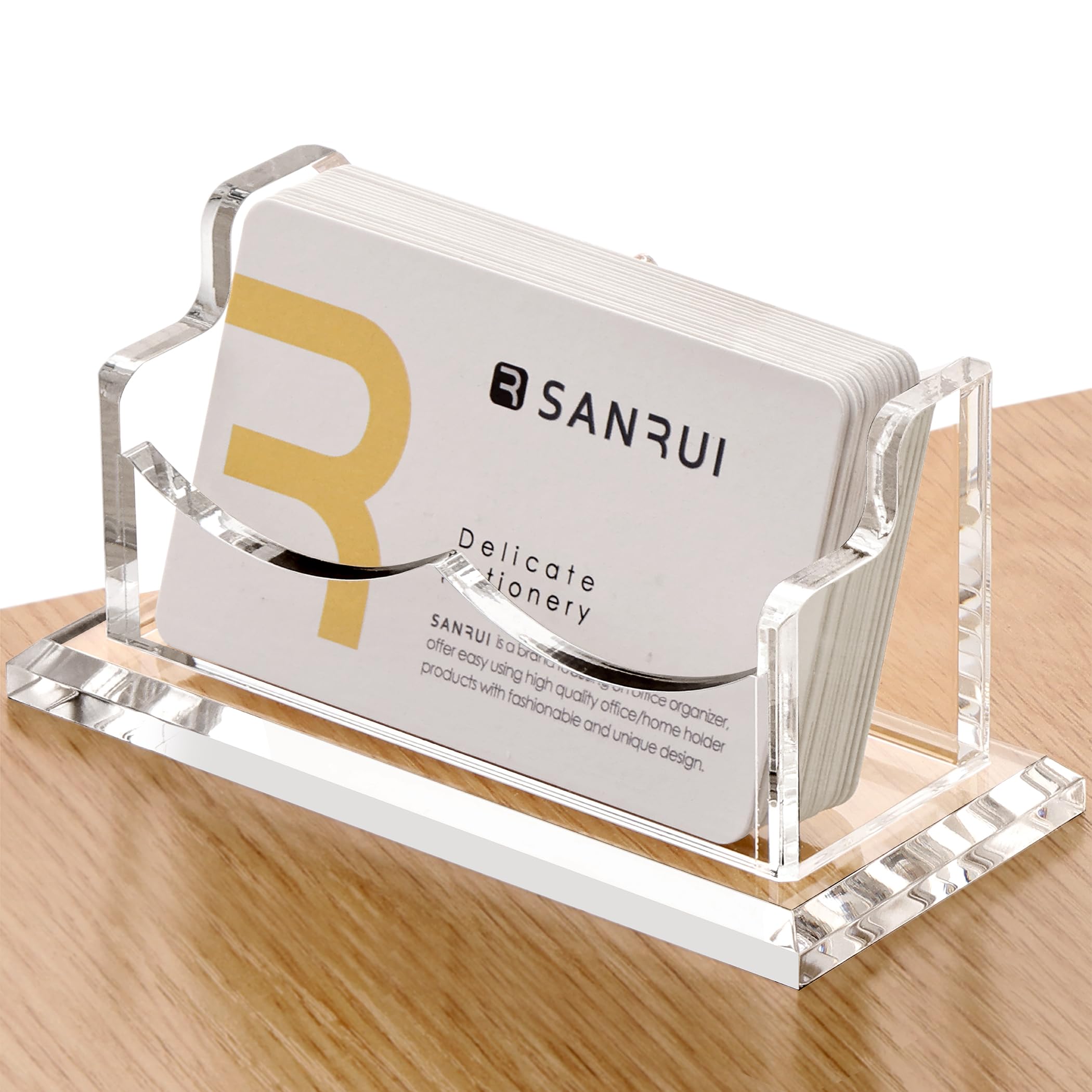 Clear Acrylic Business Card Holder - Desk Organizer -9