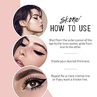 Vista 5 de Skone Cosmetics Insanely Intense - Delineador de ojos tatuado – Aplicador de punta de fieltro líquido, impermeable, a prueba de manchas, a prueba