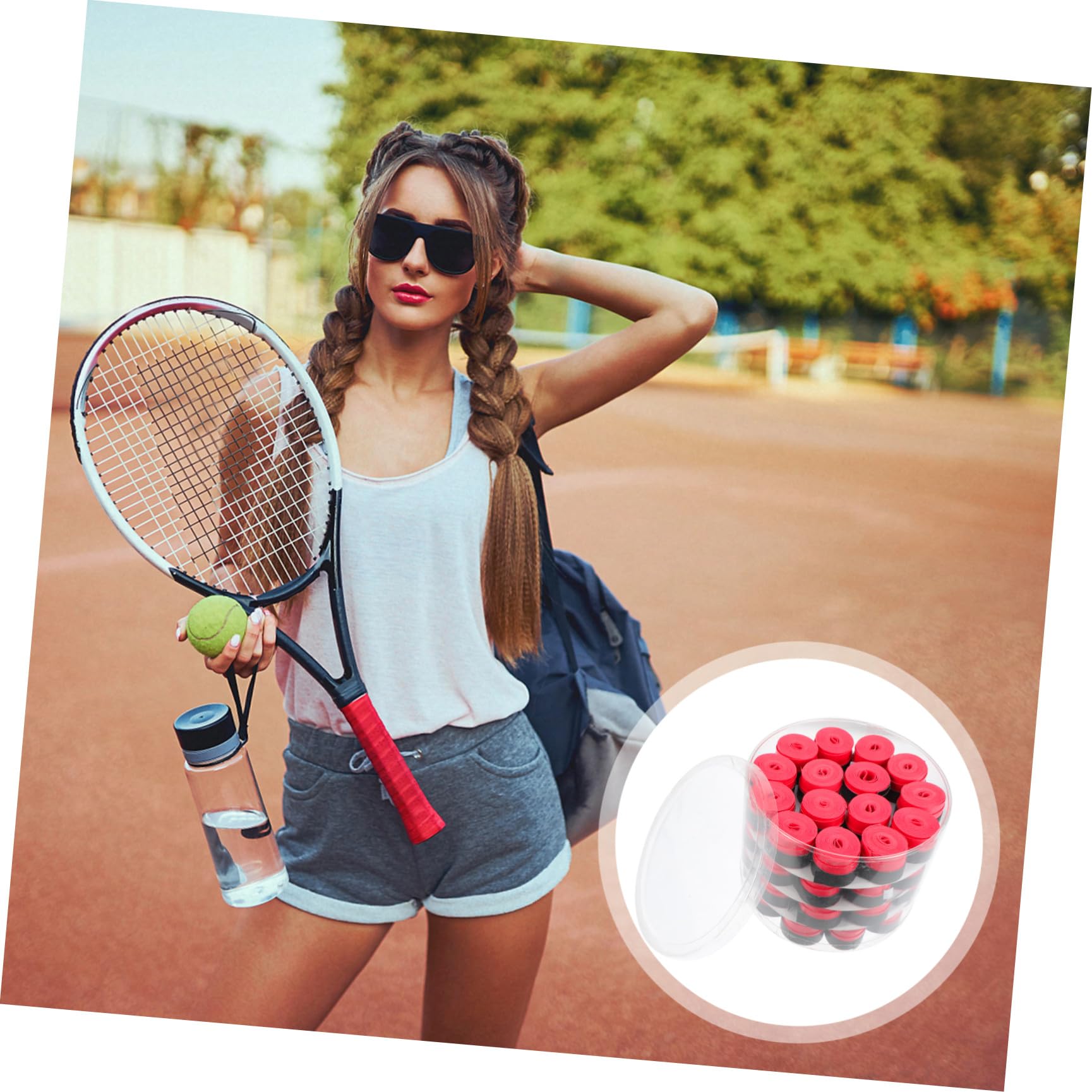 BESPORTBLE Cintas para Raqueta de Tenis y Bádminton Absorbentes y Antideslizantes, 60 Unidades, Material PU, Banda para Sudor, Uso Deportivo en Tenis y Bádminton