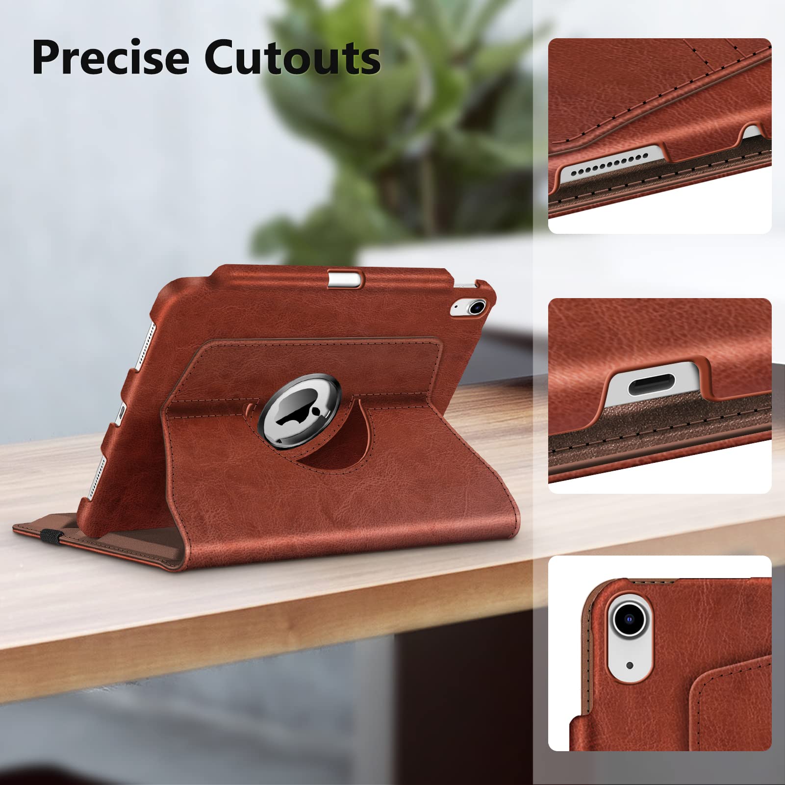 FINTIE Rotating Case For IPad (A16) 11th/10th Generation 2025/2022 With Pencil Holder - 360 Degree Rotating Protective Case With Transparent Acrylic Back Shockproof Frame Auto Wake/Sleep, Navy