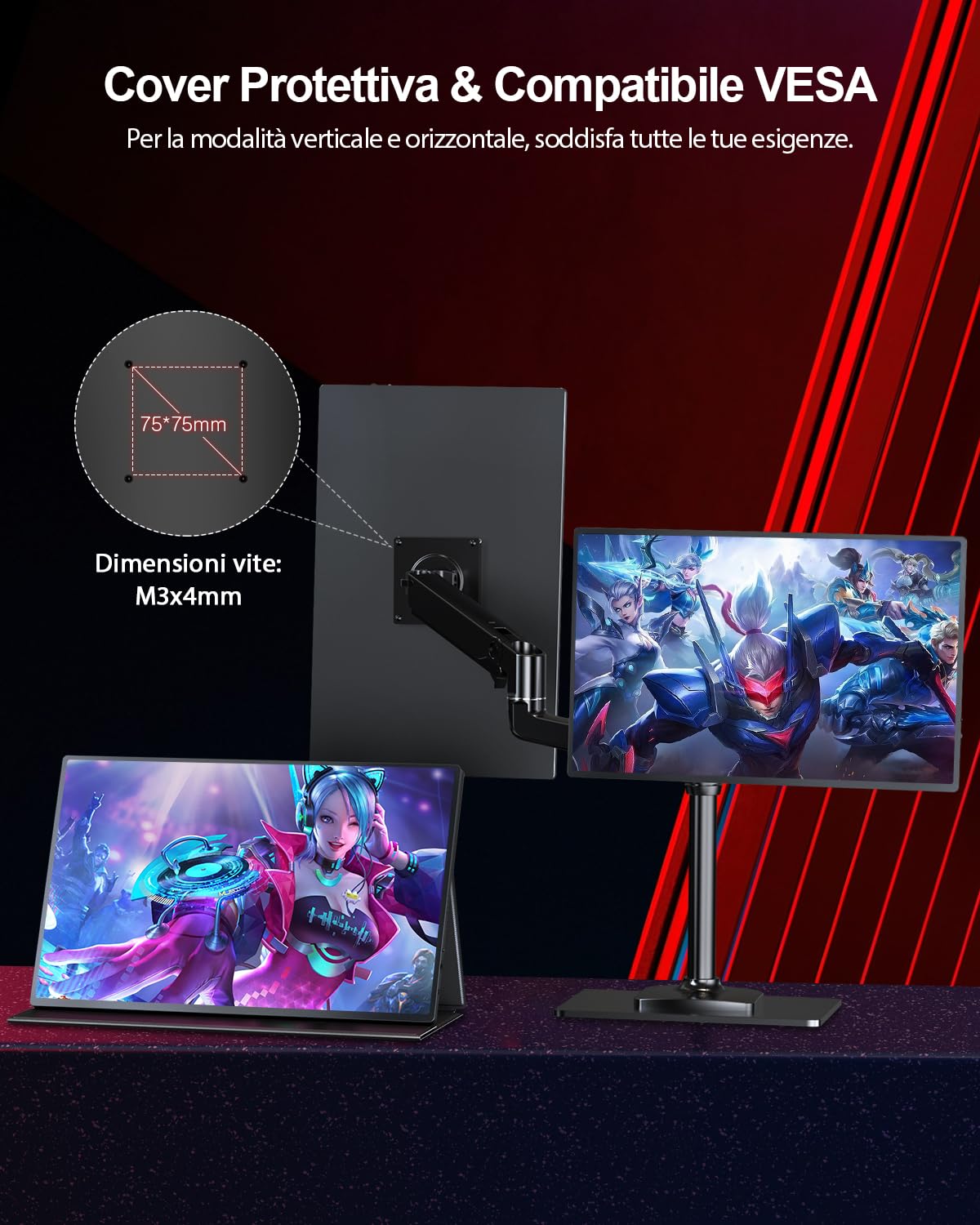 UPERFECT 16" 2K 144Hz QLED Monitor Portatile, 2560 * 1600 2000:1 500 Nit
