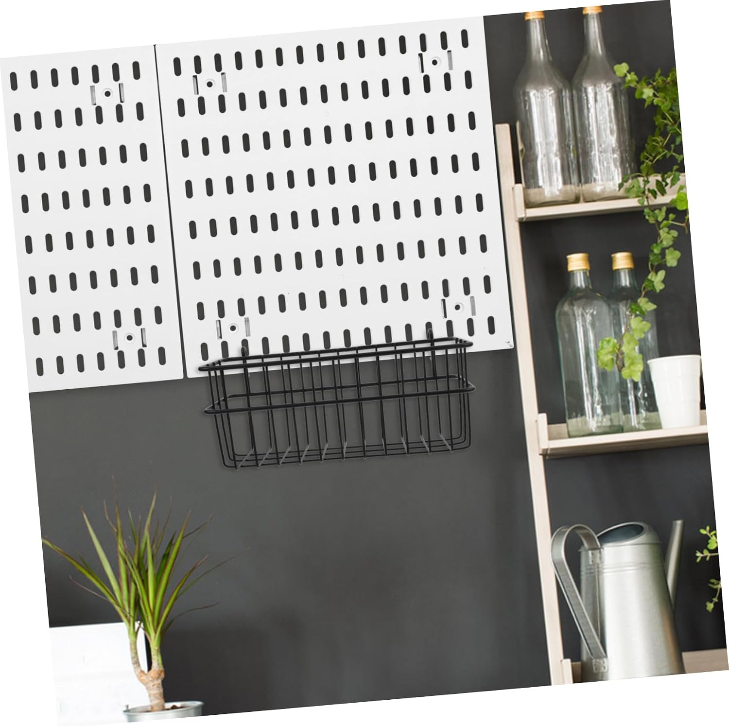 MAGICLULU Garage Wall Baskets Wall Hangings Pegboard Storage Iron Wire Baskets Organizer