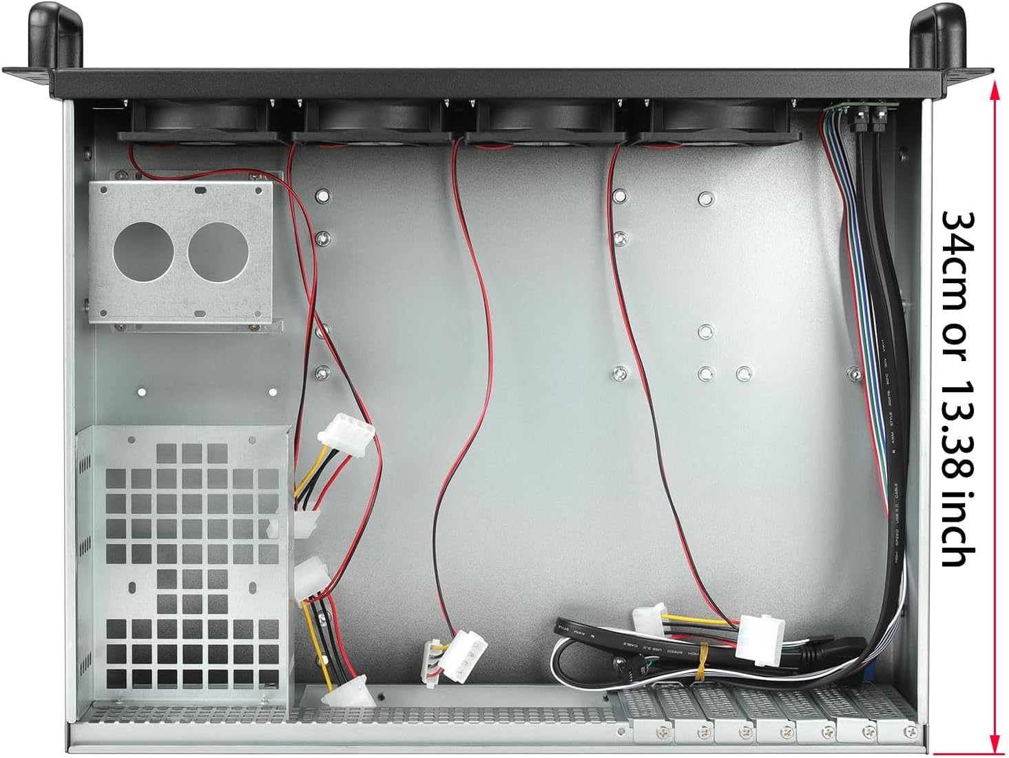 2U Support ATX Mother Board rackmount Chassis Short Depth 13.38" use Flex ATX PSU