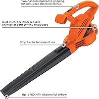 Vista 3 de BLACK+DECKER Soplador eléctrico de hojas, 7 amperios con accesorio limpiador de canalones de conexión rápida (LB700 y BZOBL50)