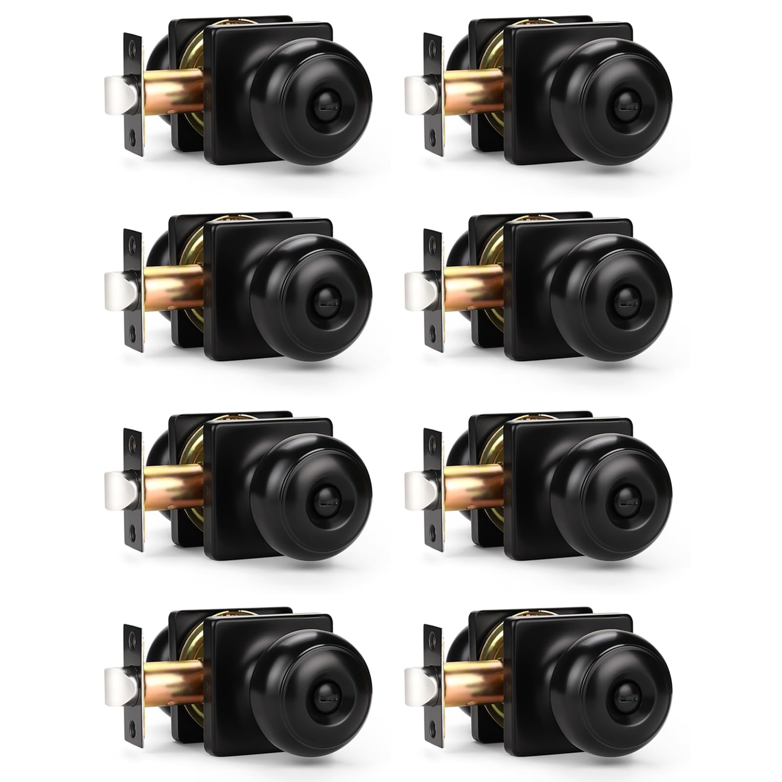 Modern Matte Black Privacy Door Knobs - Keyless Lock -11