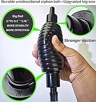 Vista 4 de Aspirador de sifón de acuario de 5 pies, bomba de sifón de mano, cambiador de agua para limpieza de peceras, grava y arena
