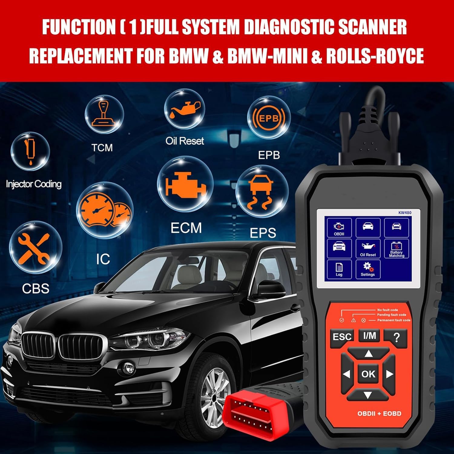 Herramienta de escaneo OBDⅡ de Sistema Completo, Coincidencia de batería, inspección DPF, SAS, programación, reemplazo de Coincidencia del Acelerador