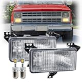 OEM Front Turn Signal Lights for 83-86 Chevy C/K C10 C20 C30 K10 K20 K30 GMC C1500 K1500 Amber Bumper Signal & White Parking Light Corner Marker OEM# 915908 GM2520122 Clear Lens With 2Pcs Led Bulbs