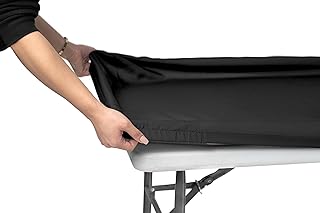 Shamrock Home 6ft Fitted Tablecloth Rectangle Black Table Cover - Table Cloth - Fitted Table Covers for 6 Foot Tables. Washable Picnic Table Cover Indoor Outdoor Elastic Tablecloth 30 x 72 inch…