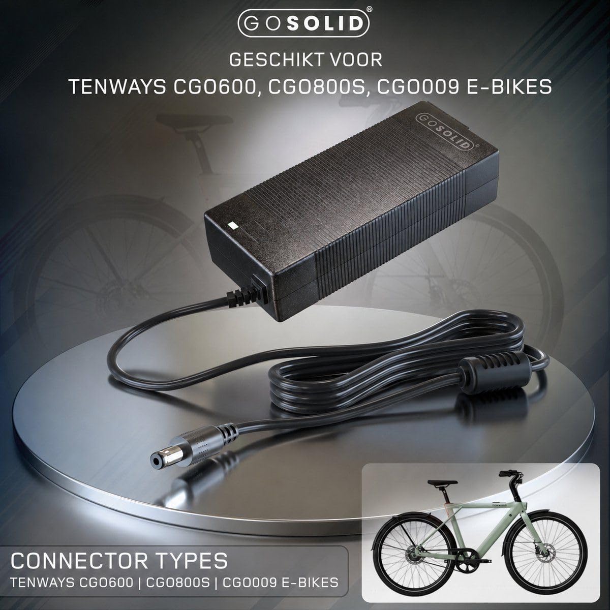 GO SOLID! Ladegerät kompatibel mit Tenways CGO600 Pro E-Bike