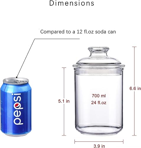 Miniatura 2 de Tarro de almacenamiento acrílico de 24 onzas, tapa hermética con anillo de sellado de silicona, recipiente ideal para azúcar, té, especias, hierbas,