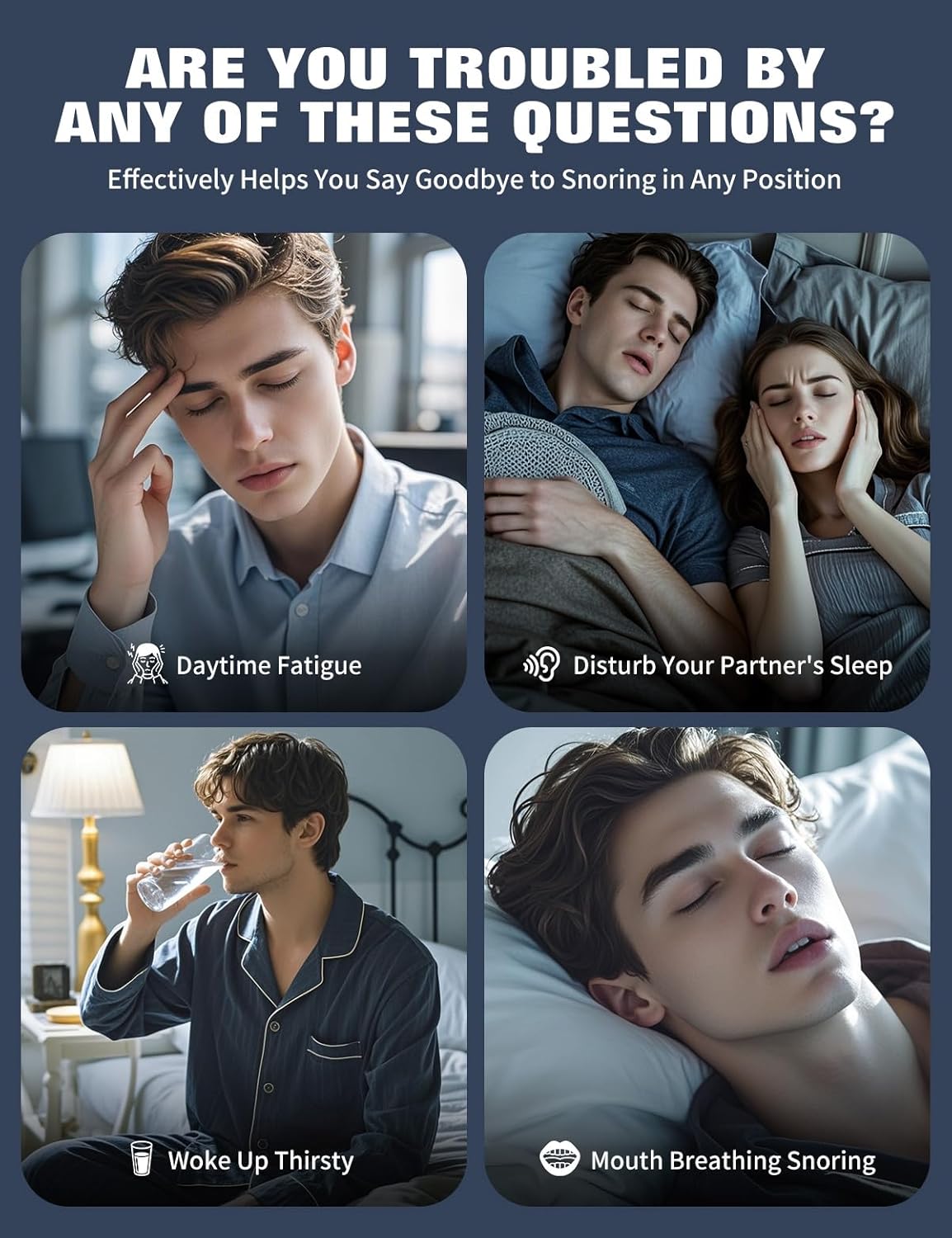 Chin Strap for Sleeping,Anti Snore Chin Strap for CPAP Users,Anti Snoring Devices Breathable and Reusable for Men and Women,Simple and Effective Snoring Solution - Image 2