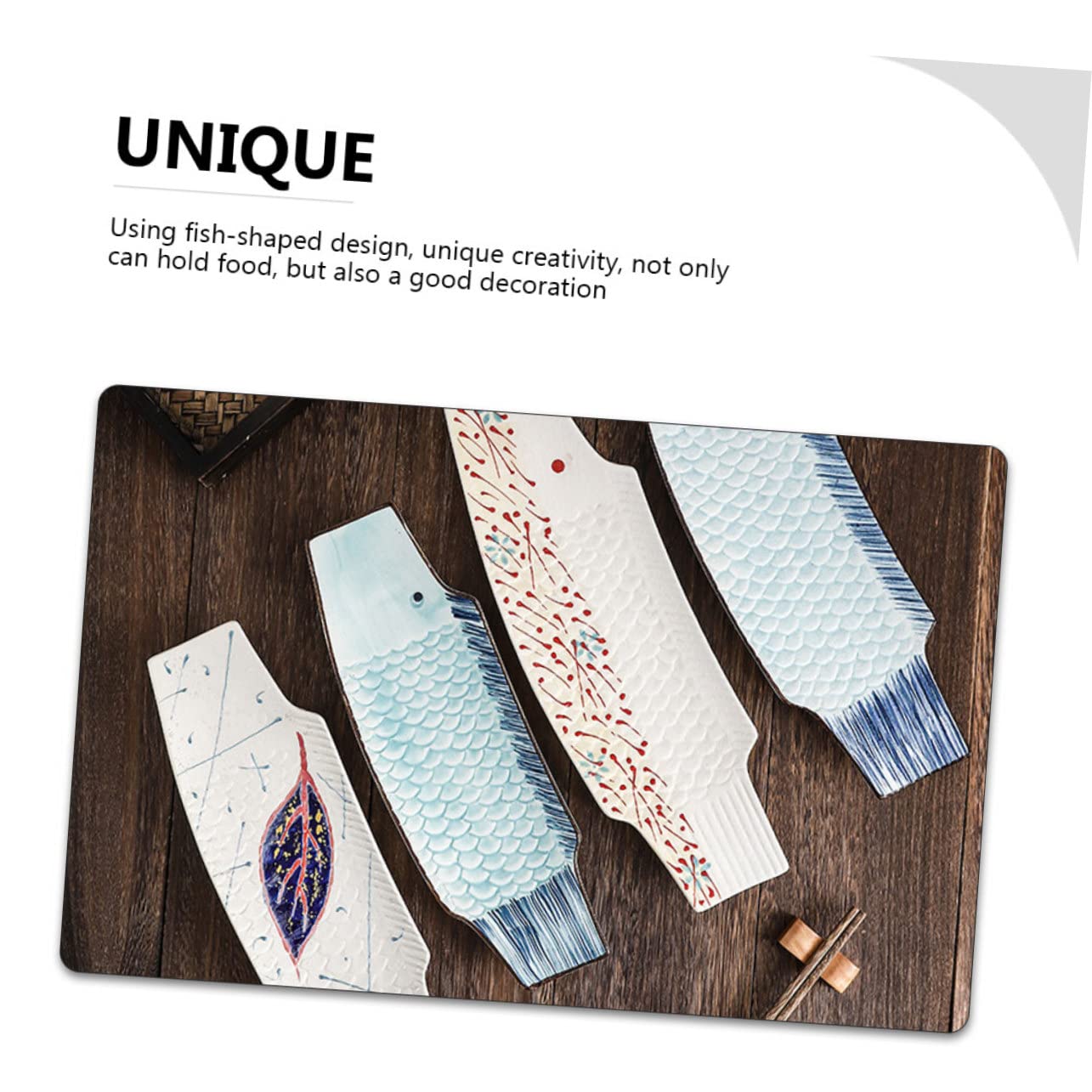 Platte Sushi Leicht Design Japanischem Elegantem mit Reinigen zu Kreative Fischförmige Keramik Dekorative Sashimi Schale für Familien und Aperitifs