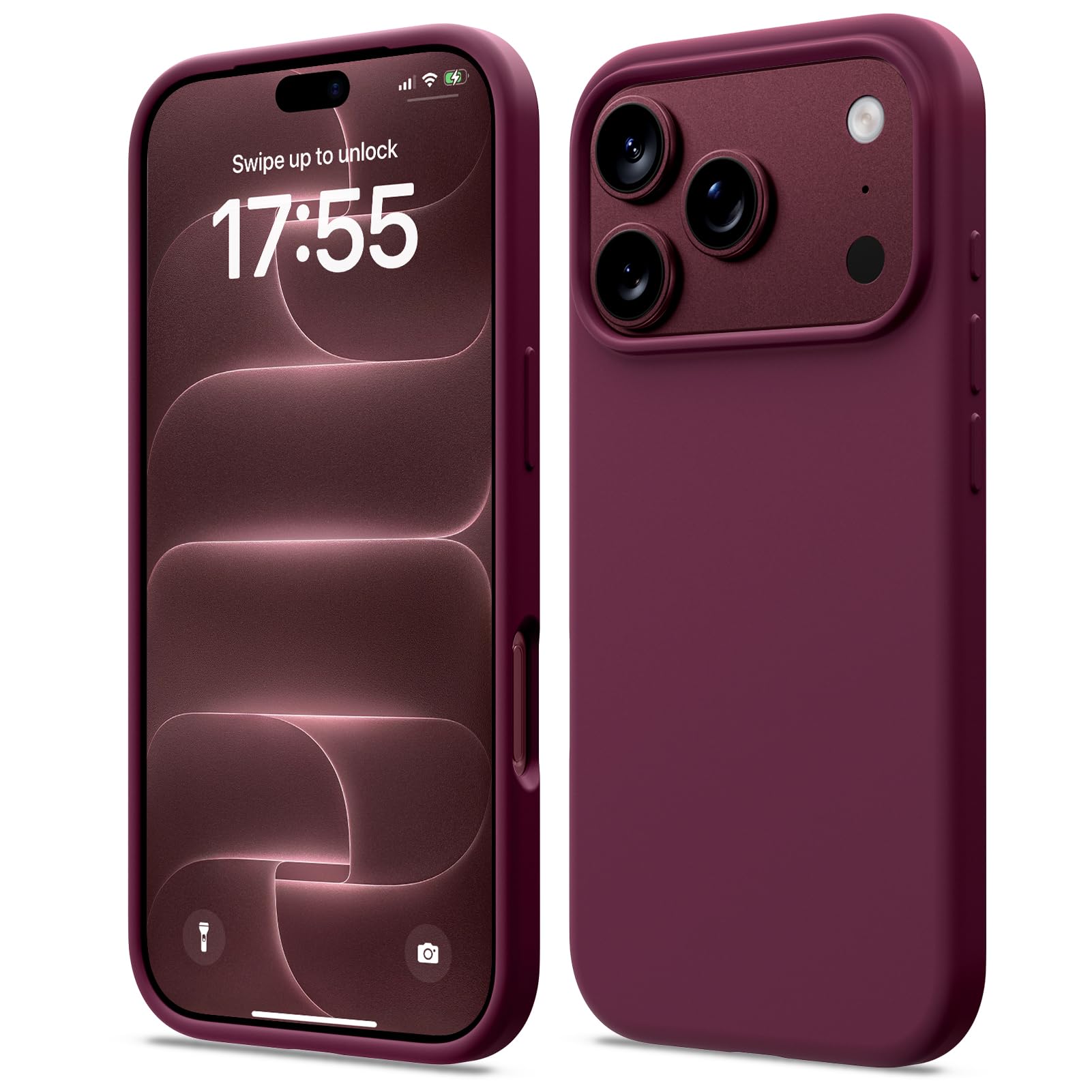 ACRONIX Cover Silicone per iPhone 18 Pro Max/17 Pro Max Sottile,Borgogna | Silicone Liquido Premium, Leggera,Tocco Morbido, Custodia Protettiva Antiurto, Resistente ai Graffi