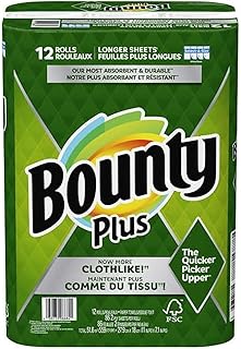 Plus Select-A-Size White Long Cloth Like 12 Paper Towel Rolls of 2-Ply 86 Sheets Each