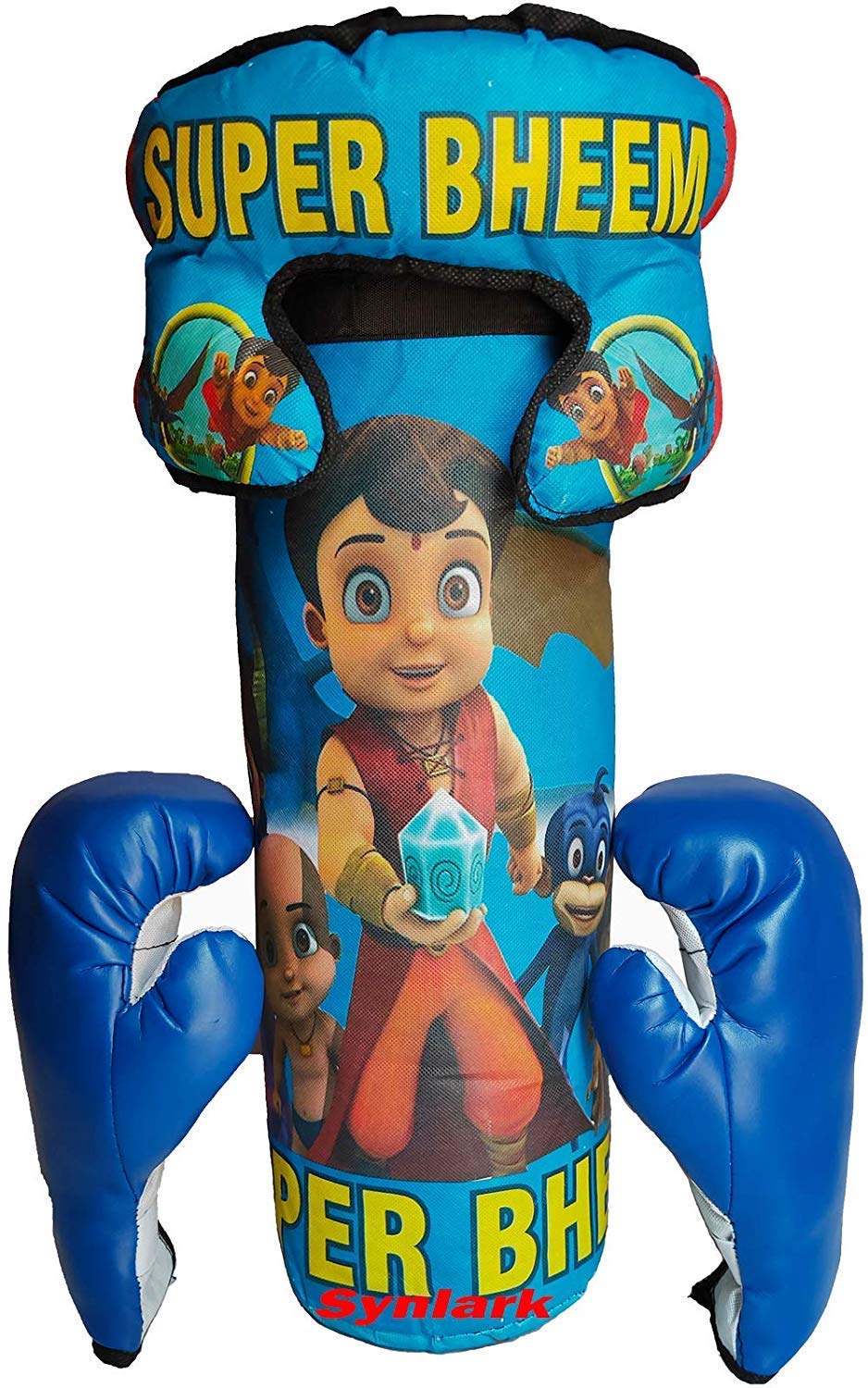 Inrange Coton Mix Kids Boxing kit 52cm Plastic and Cloth Made (Punching Bag, Gloves and Headgear) for Kids 3 to 9 Years (Character May Vary)