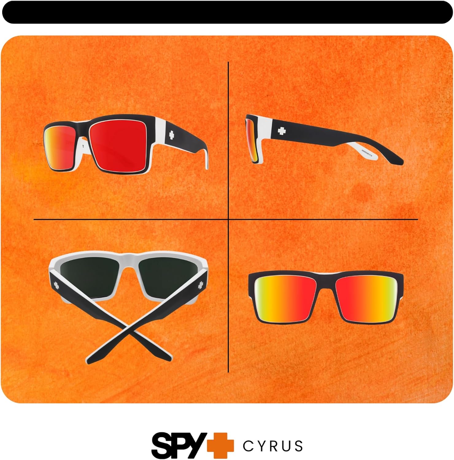 Spy Cyrus Square Sunglasses for Men for Women +BUNDLE with ACCESSORY EYEWEAR KIT