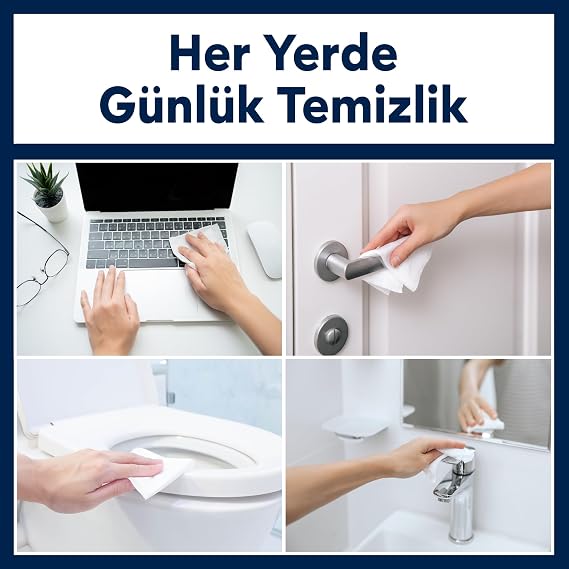 Papilion Çok Amaçlı Yüzey Temizleme Mendilleri, Lavanta Kokulu, Kir ve Lekeleri Çıkarır, Paraben ve SLS İçermez, Günlük Ev, Mutfak ve Ofis Temizliği İçin Yüzeye Zararsız Formül,100 Adet