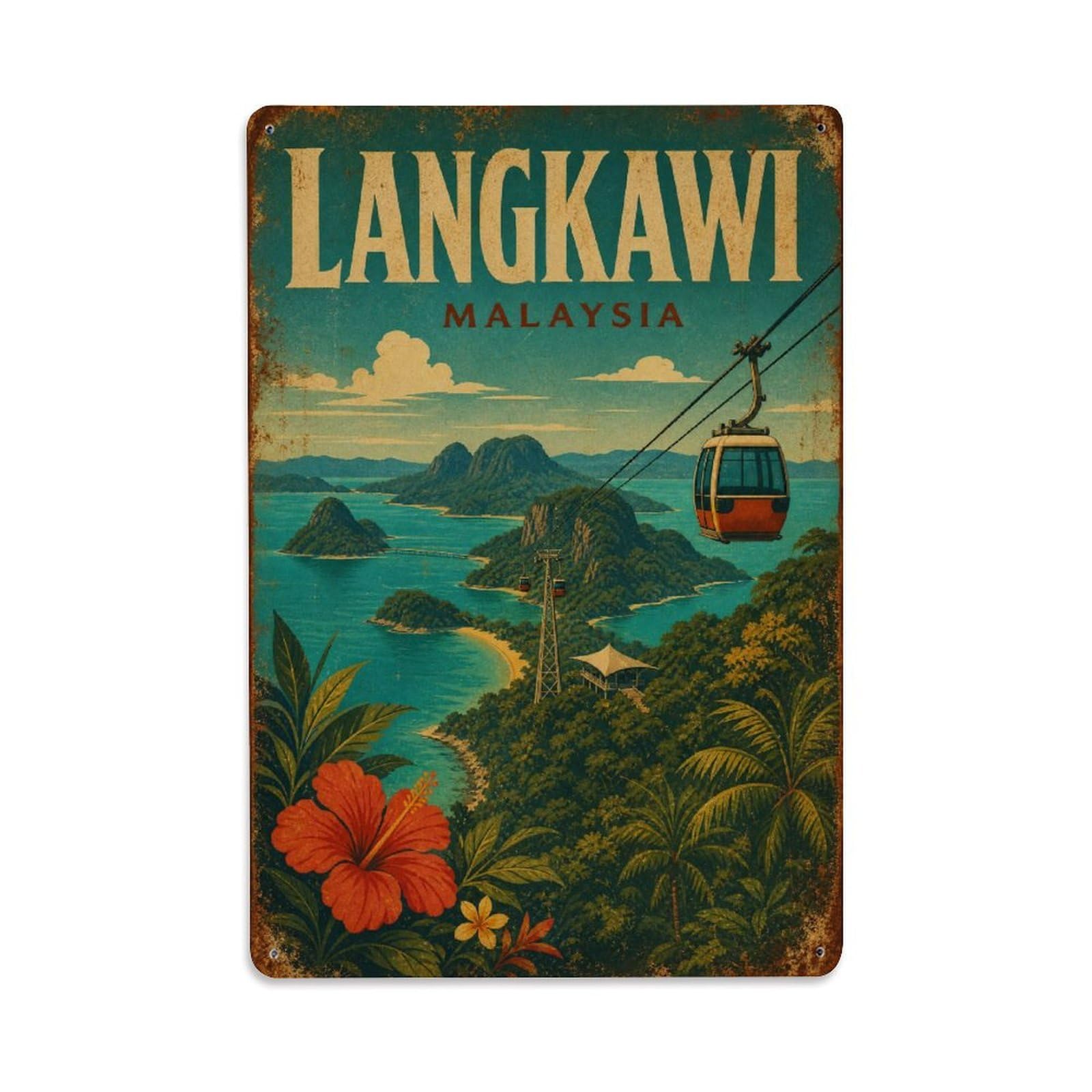 Metal Tin Sign Retro Travel Malaysia Langkawi