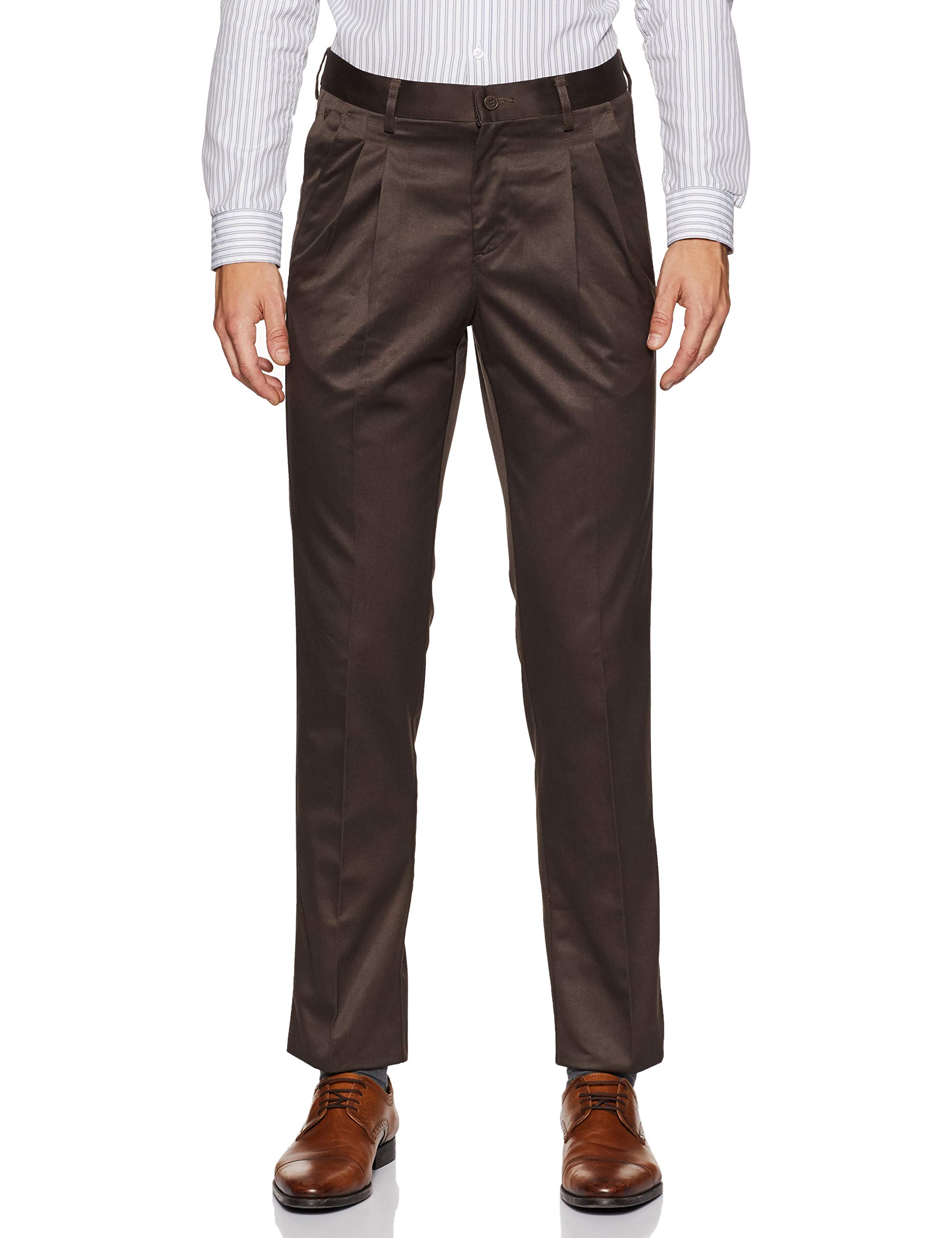 Men's Regular Fit Polyester, Cotton Blend Trousers