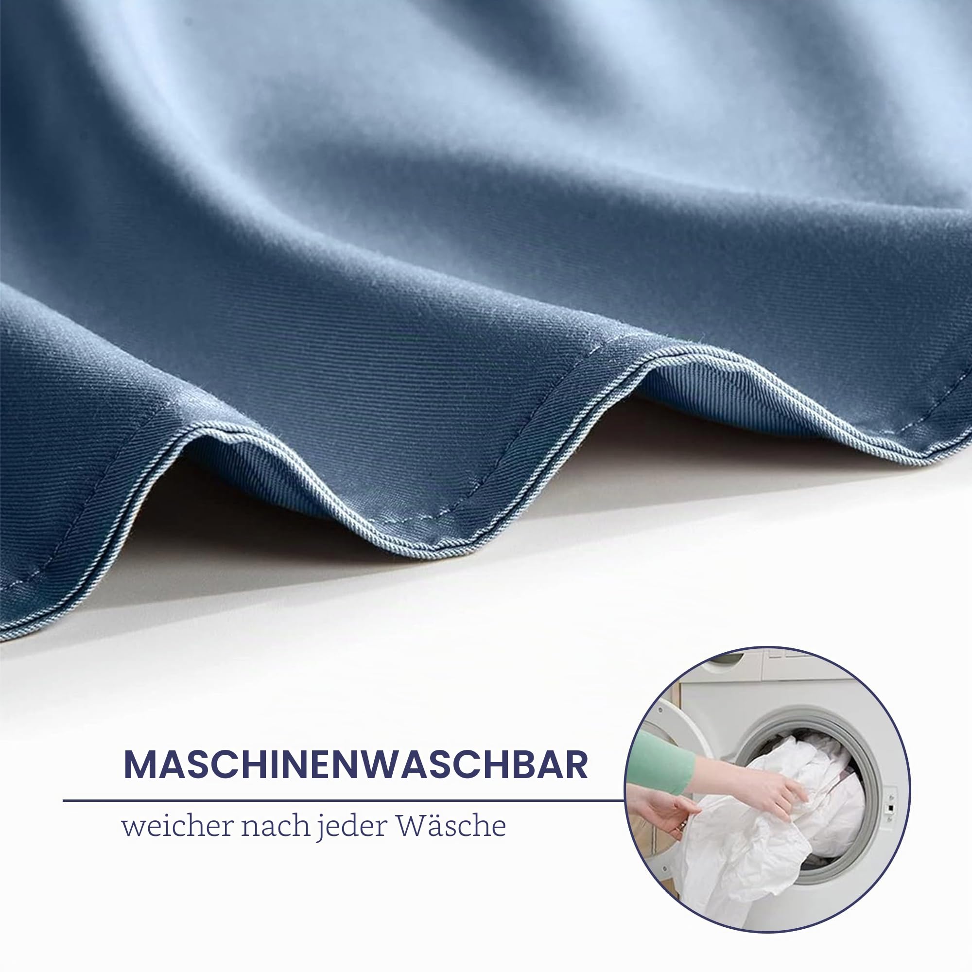 YnM Bambus Bettbezug für Gewichtsdecken (Blau Grau, 152 x 203 cm)