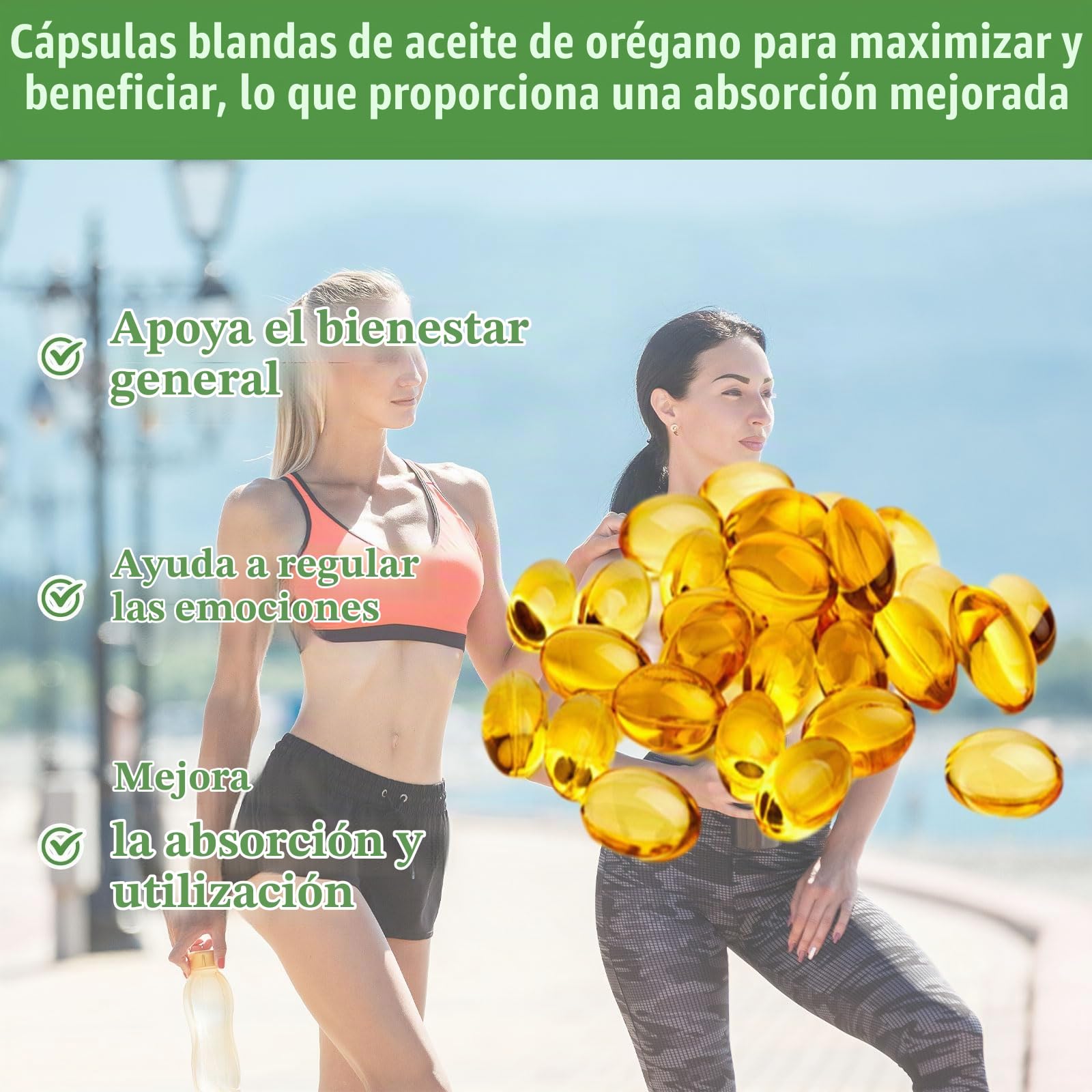 Aceite de orégano Resilia con aceite de semilla negra, cápsulas de orégano orgánico 2 en 1 para el apoyo inmunitario y el bienestar general, sin OMG ni gluten, 300 cápsulas blandas