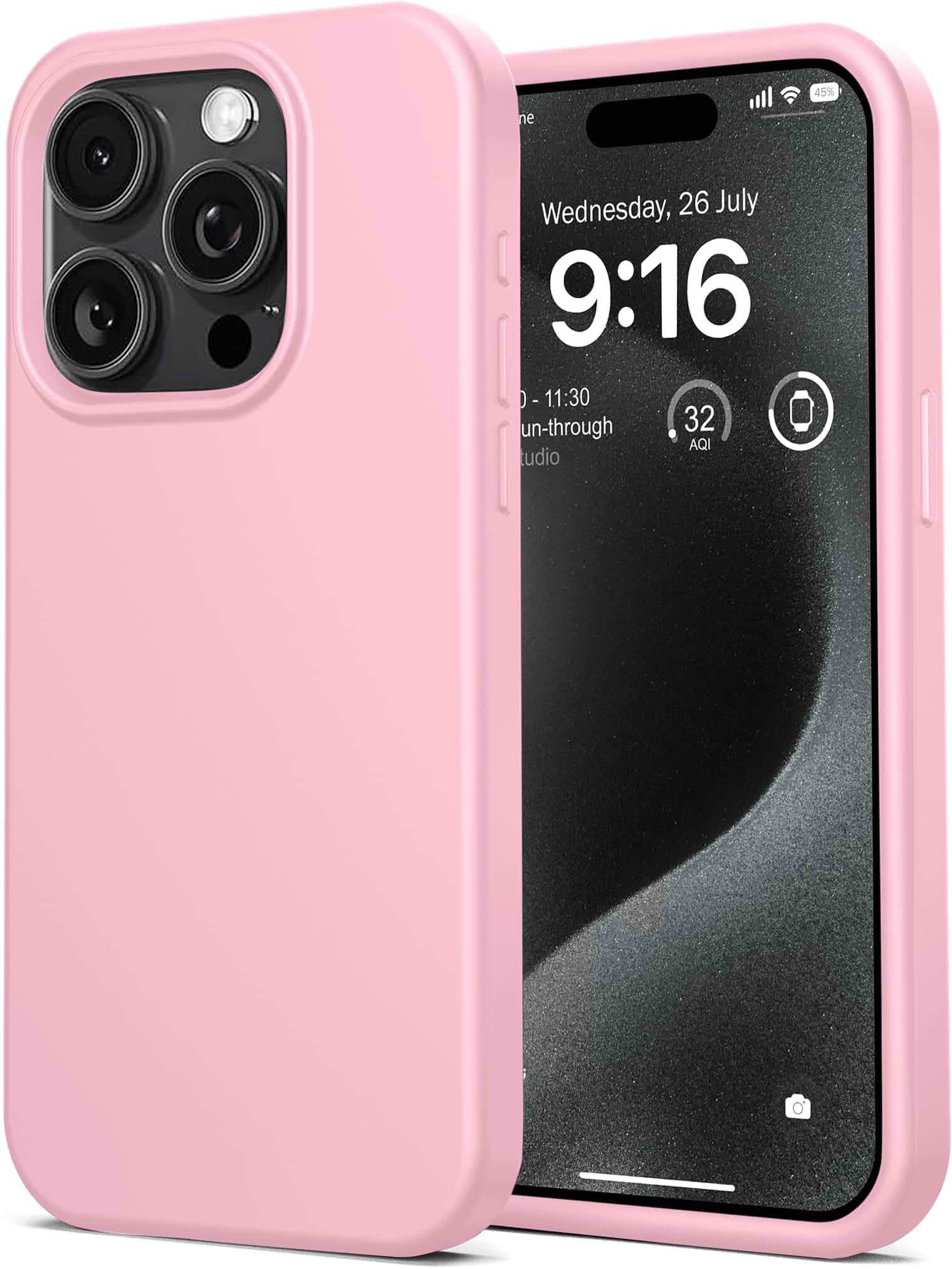 IceSword Compatible with iPhone 16 Pro Case Lovely Pink Hot, Silicone Phone Case Cover Slim Protective Thin, Soft Neutral Premium Gel Anti Scratch Pastel [Shockproof] 6.3 inch 16Pro - Lovely Pink