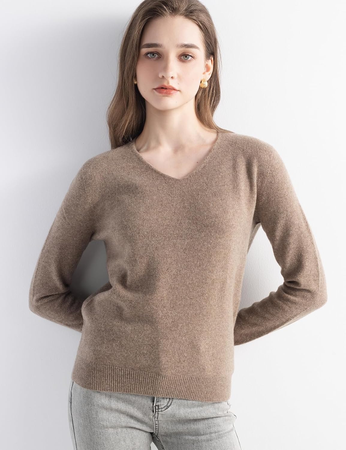 Chanyarn Women's 100% Merino Wool V Neck Sweater 2025 First-Line Ready to Wear Casual Long Sleeve Seamless Knit Sweater - Image 3