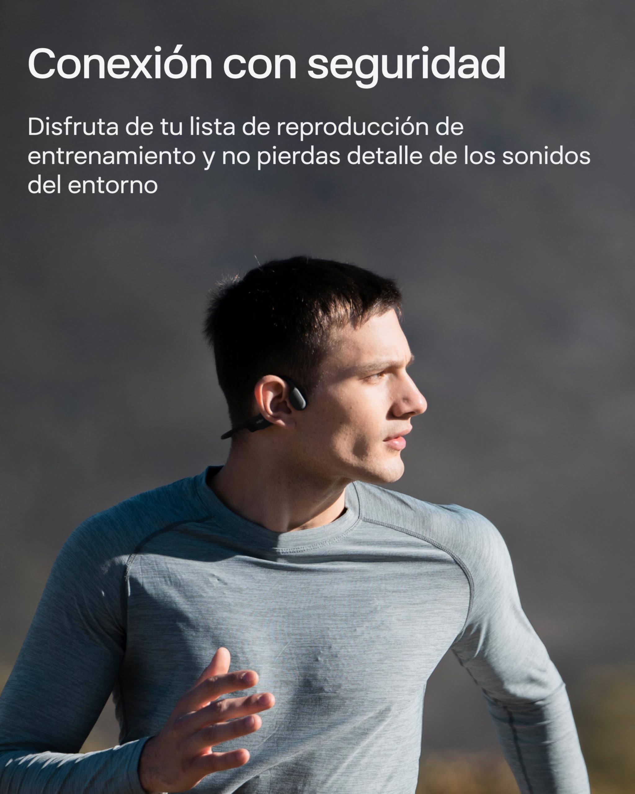 SHOKZ OpenRun Auriculares Conducción Ósea, Deportivos Inalámbricos Bluetooth con Micrófono Cancelación de Ruido, Open-Ear de Oído Abierto, Resistentes al Agua IP67 para Correr, USB-C, Negro