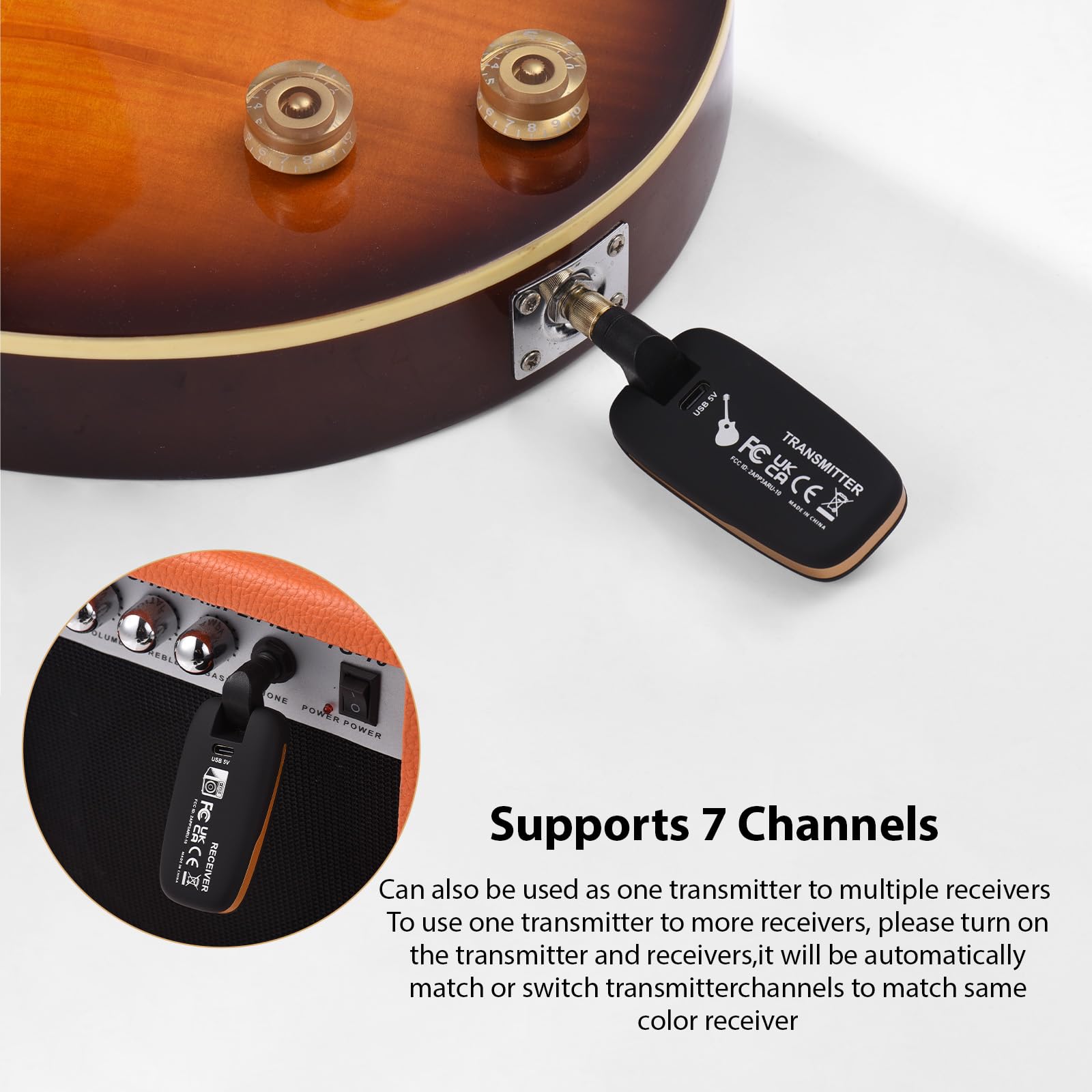 Bezprzewodowy system gitarowy, bezprzewodowy system gitarowy, przenośny odbiornik UHF do gitary elektrycznej, basowej, elektrycznych instrumentów dętych, transmisja w czasie rzeczywistym,