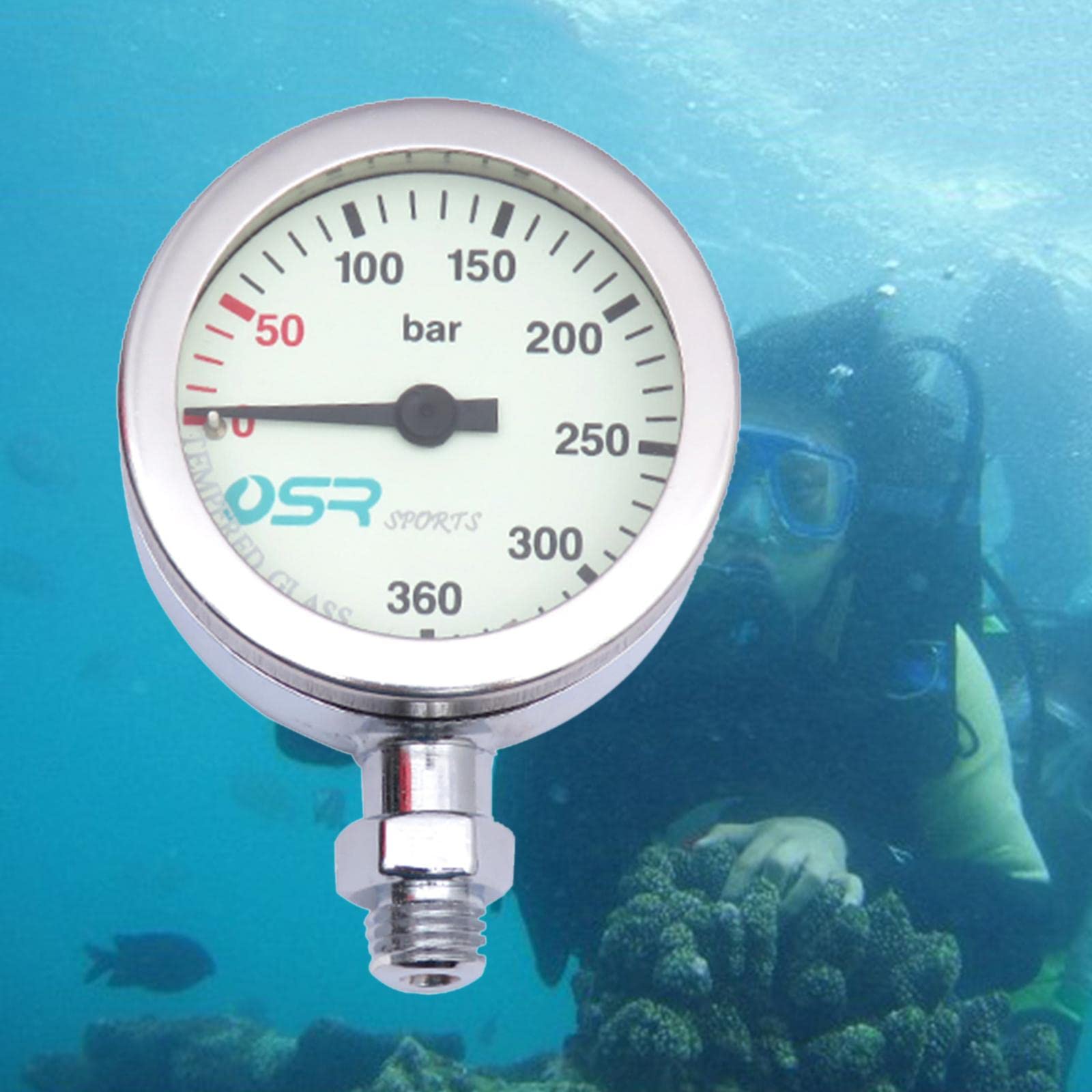 Manomètre en laiton pour plongée sous-marine avec double lectures lumineuses